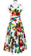 Amanda Dress V Neck Sleeveless Midi Length Cotton Stretch (Rose Blossom)