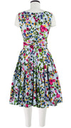 Rose Dress Boat Neck Sleeveless Cotton Stretch (Rossi Linen Flowers)