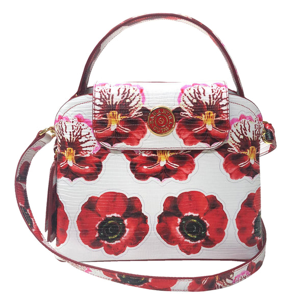 Sara Tote Small_Anemone Fokker_White Indian Red