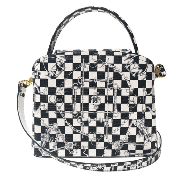 Sara Tote Small_LV Checkers_White Black