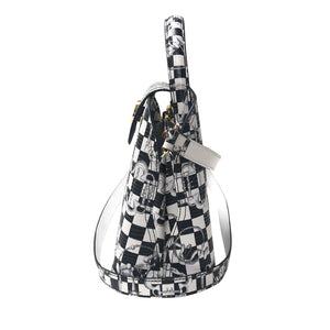 Sara Tote Small_LV Checkers_White Black