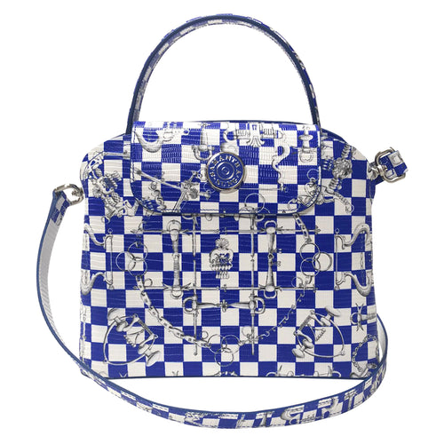 Sara Tote Small_LV Checkers_White Cobalt Blue