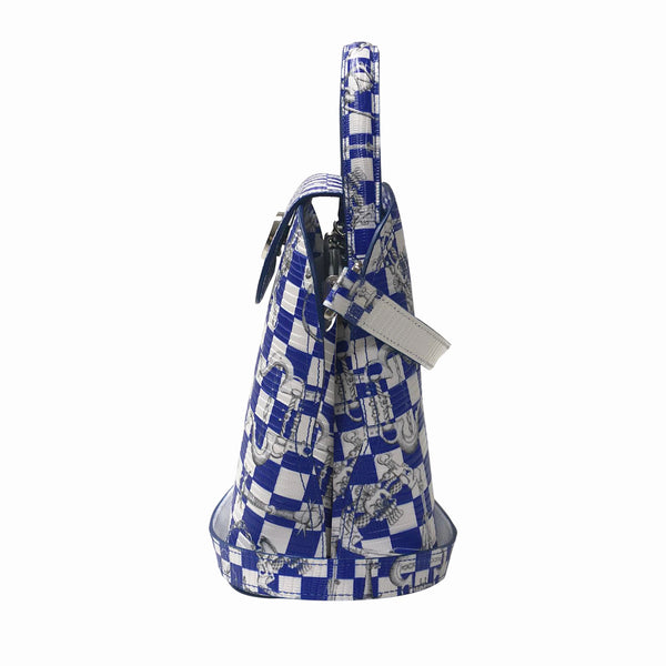 Sara Tote Small_LV Checkers_White Cobalt Blue