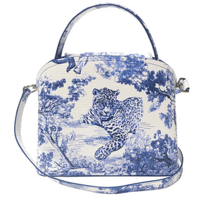 Sara Tote Small_Safari Toile White_White Cobalt Blue
