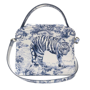 Sara Tote Small_Safari Toile White_White Indigo