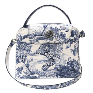 Sara Tote Small_Safari Toile White_White Indigo