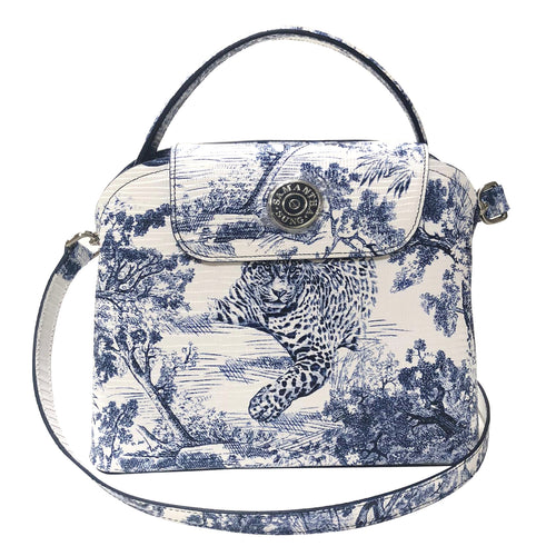 Sara Tote Small_Safari Toile White_White Indigo