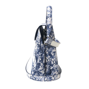 Sara Tote Small_Safari Toile White_White Indigo
