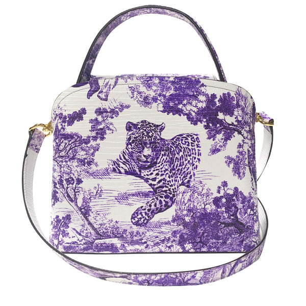 Sara Tote Small_Safari Toile White_White Lilac