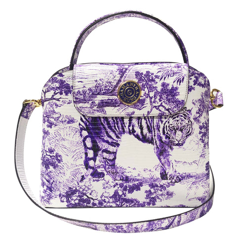 Sara Tote Small_Safari Toile White_White Lilac