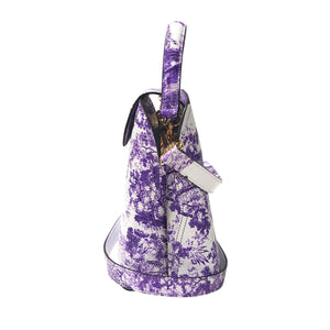 Sara Tote Small_Safari Toile White_White Lilac