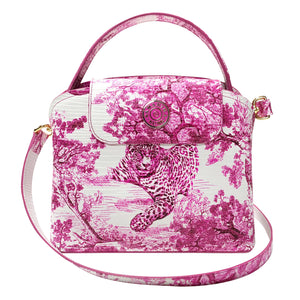 Sara Tote Small_Safari Toile White_White Pink