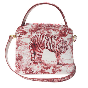 Sara Tote Small_Safari Toile White_White Red