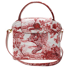 Sara Tote Small_Safari Toile White_White Red