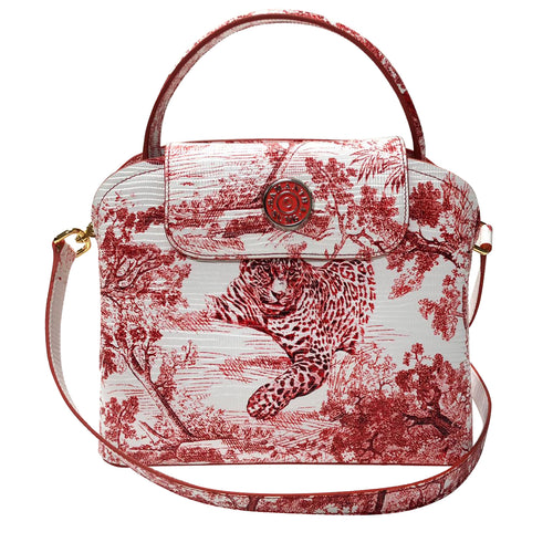 Sara Tote Small_Safari Toile White_White Red