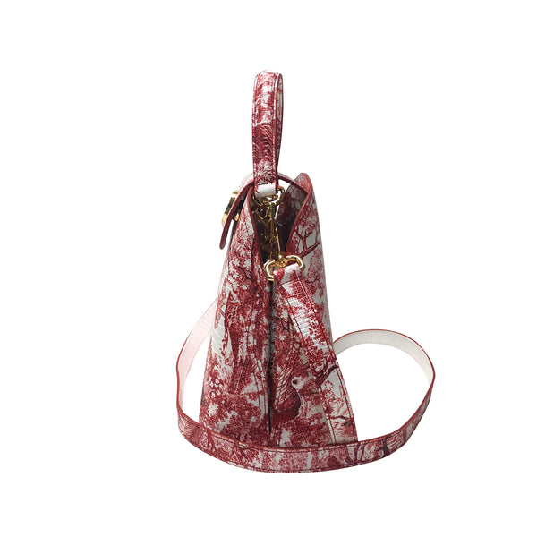 Sara Tote Small_Safari Toile White_White Red