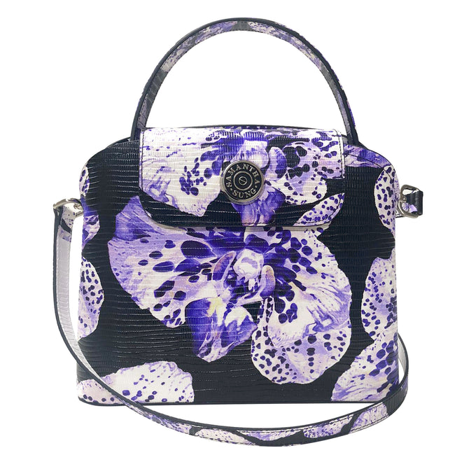 Sara Tote Small_Speckled Orchid Ground_Black Purple