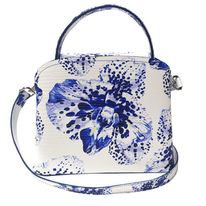 Sara Tote Small_Speckled Orchid White_White Blue