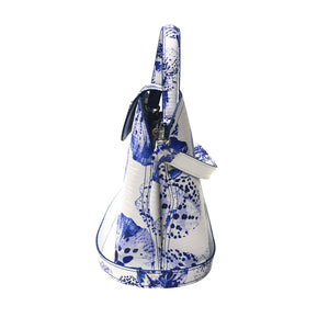 Sara Tote Small_Speckled Orchid White_White Blue