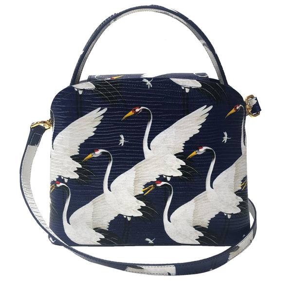 Sara Tote Small_White Crane Bright_Indigo