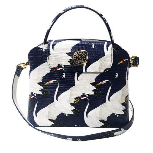 Sara Tote Small_White Crane Bright_Indigo