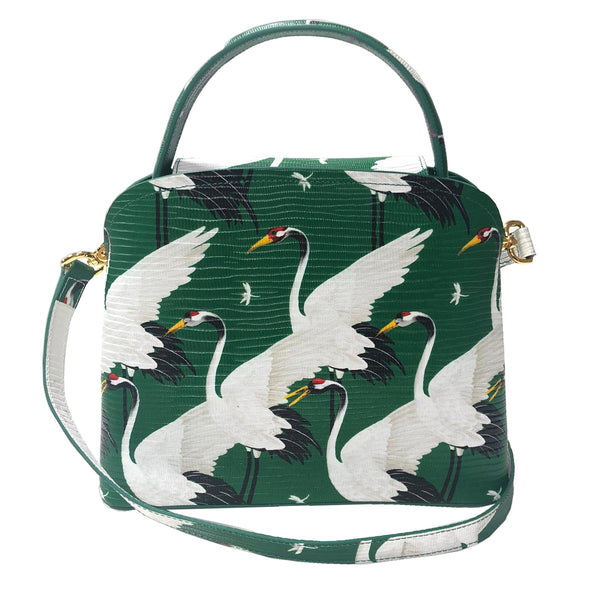 Sara Tote Small_White Crane Bright_Ivy Green