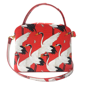 Sara Tote Small_White Crane Bright_Orange