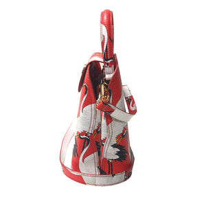 Sara Tote Small_White Crane Bright_Orange