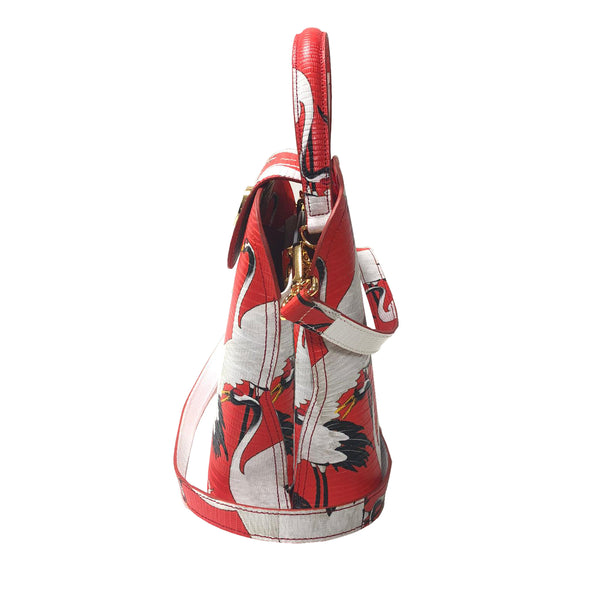Sara Tote Small_White Crane Bright_Orange