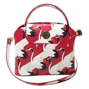 Sara Tote Small_White Crane Bright_Pomegranate