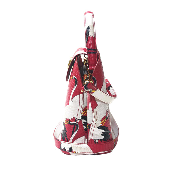 Sara Tote Small_White Crane Bright_Pomegranate