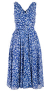 Vivien Dress #1 V Neck Sleeveless Midi Length Cotton Musola (Shibori Blooom)