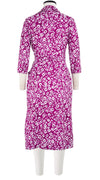 Hepburn Dress Shirt Collar 3/4 Sleeve Long Length Cotton Stretch (Shibori Blooom)