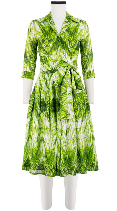 Zeller Dress Shirt Collar 3/4 Sleeve Long Length Cotton Musola (Shibori Chevron)