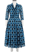 Audrey Dress #4 Shirt Collar 3/4 Sleeve Midi Length Cotton Musola (Shibori Chinami Small)