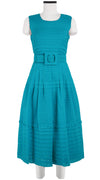 Rachel Dress #5 Crew Neck Sleeveless with Hamilton Belt Midi Length Cotton Musola (Solid)