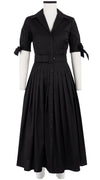 Audrey Dress #2 Shirt Collar 1/2 Tie Sleeve Midi +2 Length Cotton Stretch (Solid)