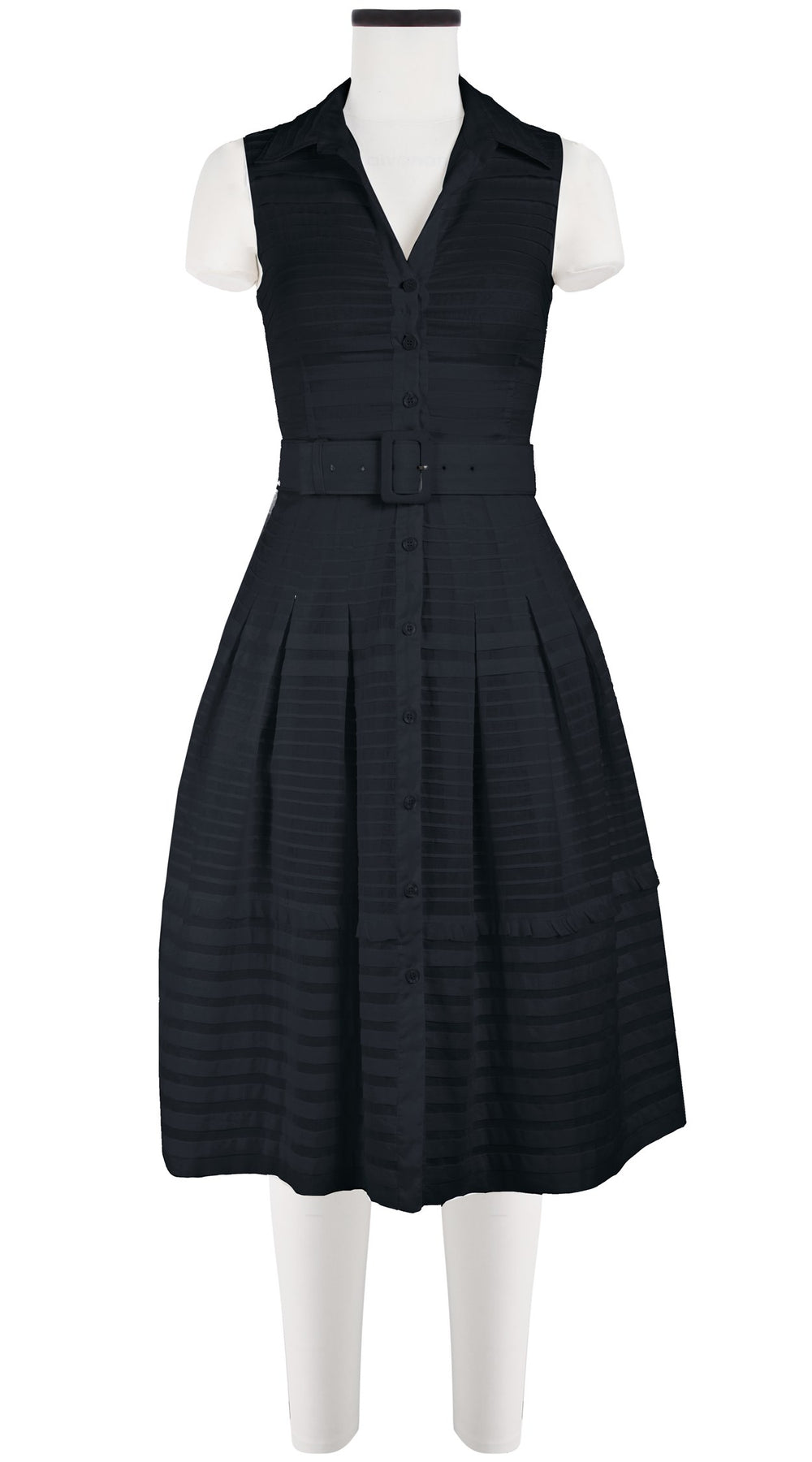 Audrey Dress #5 Shirt Collar Sleeveless Long Length Cotton Musola (Solid)