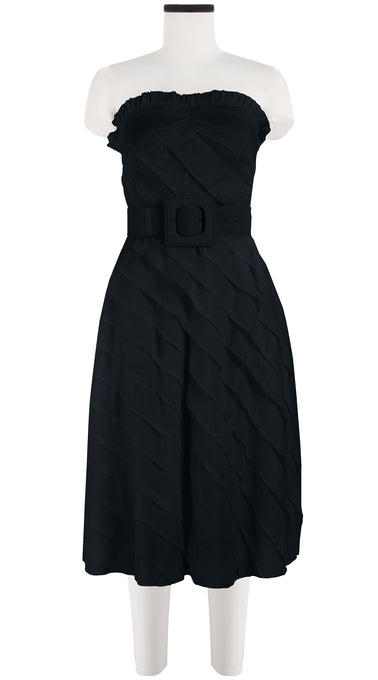 Buffy Dress Tube Strapless with Hamilton Belt Long Length Cotton Musola (Solid)