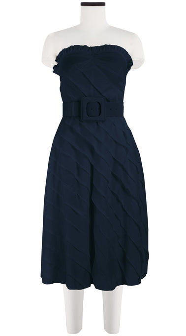Buffy Dress Tube Strapless with Hamilton Belt Long Length Cotton Musola (Solid)