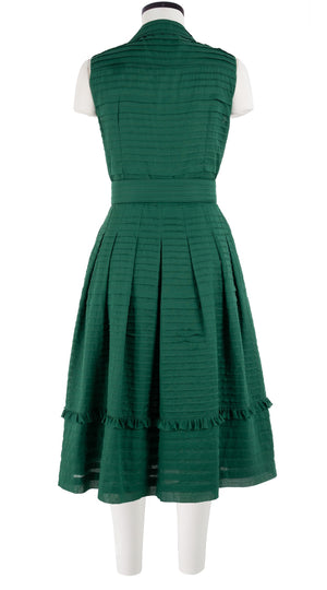 Audrey Dress #5 Shirt Collar Sleeveless Long Length Cotton Musola (Solid)