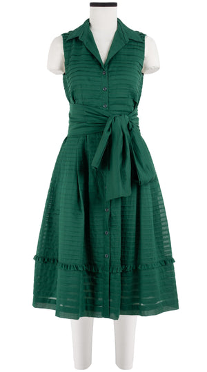 Audrey Dress #5 Shirt Collar Sleeveless Long Length Cotton Musola (Solid)