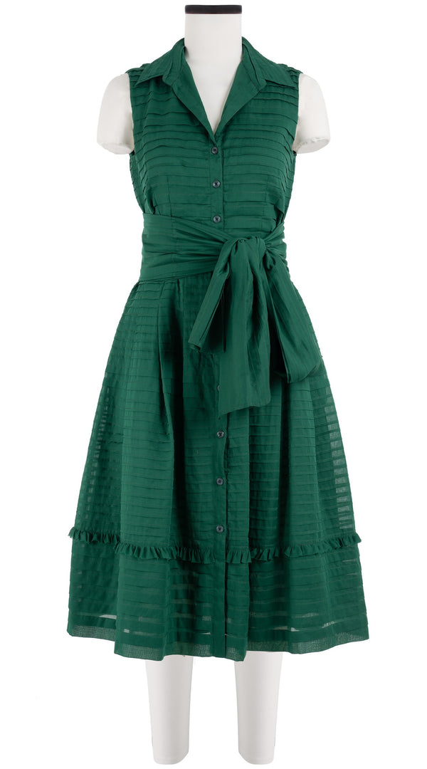 Audrey Dress #5 Shirt Collar Sleeveless Long Length Cotton Musola (Solid)