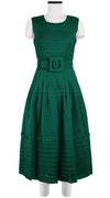 Rachel Dress #5 Crew Neck Sleeveless with Hamilton Belt Midi Length Cotton Musola (Solid)