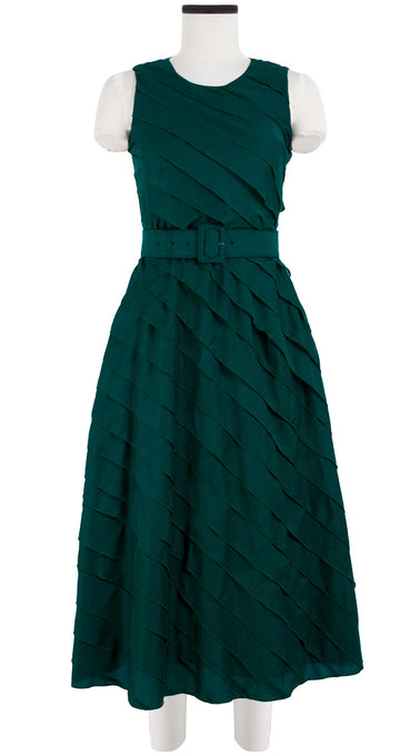 Buffy Dress Crew Neck Sleeveless Midi Length Cotton Musola (Solid)
