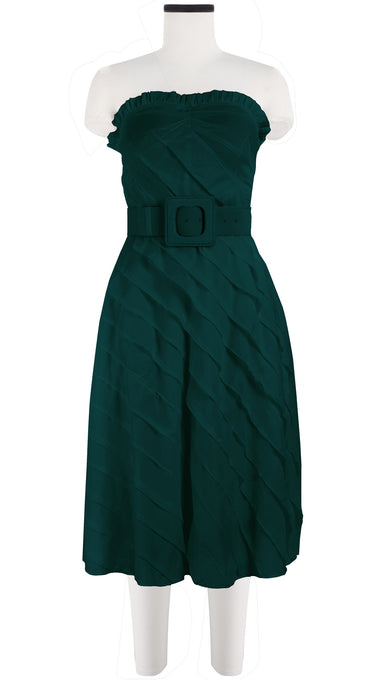 Buffy Dress Tube Strapless with Hamilton Belt Long Length Cotton Musola (Solid)