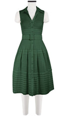Audrey Dress #5 Shirt Collar Sleeveless Long Length Cotton Musola (Solid)