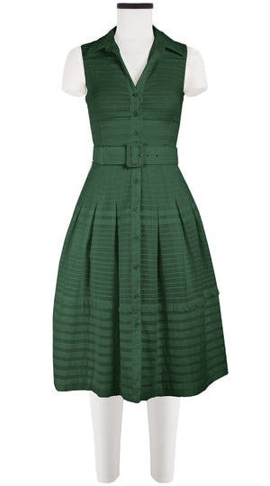 Audrey Dress #5 Shirt Collar Sleeveless Long Length Cotton Musola (Solid)