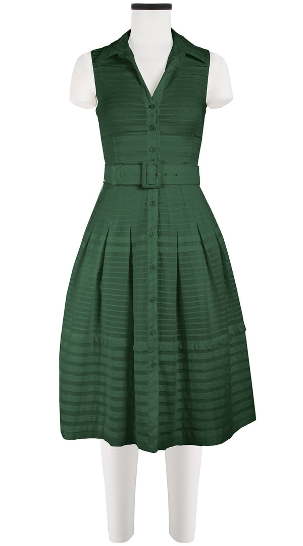 Audrey Dress #5 Shirt Collar Sleeveless Long Length Cotton Musola (Solid)