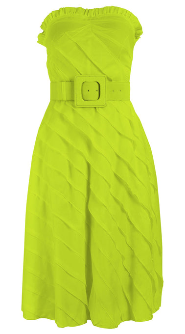 Buffy Dress Tube Strapless with Hamilton Belt Long Length Cotton Musola (Solid)